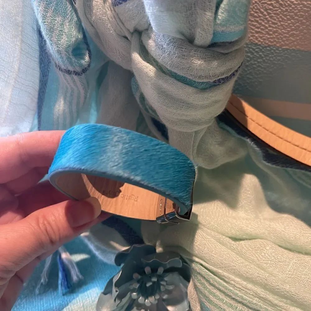 BLUE & Silver Fur Rustic Cuff! - Picture 6 of 16